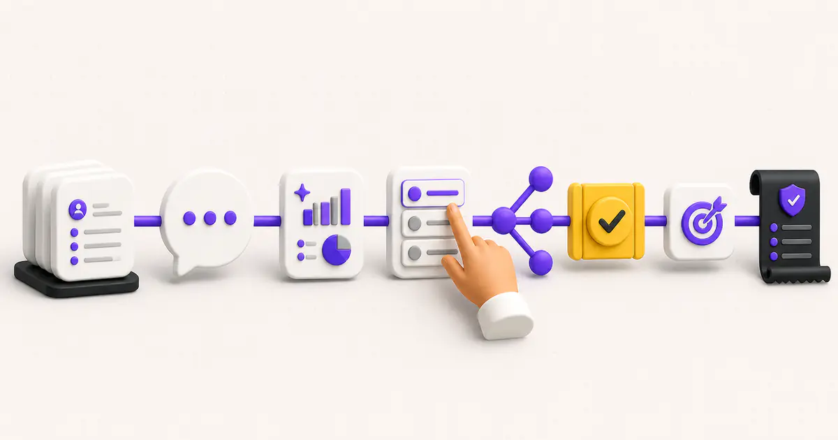 Perbandingan CRM tradisional, chatbot, AI CRM, AI copilot, dan Agentic CRM melalui record, percakapan, bantuan AI, rencana, persetujuan, tindakan, dan audit